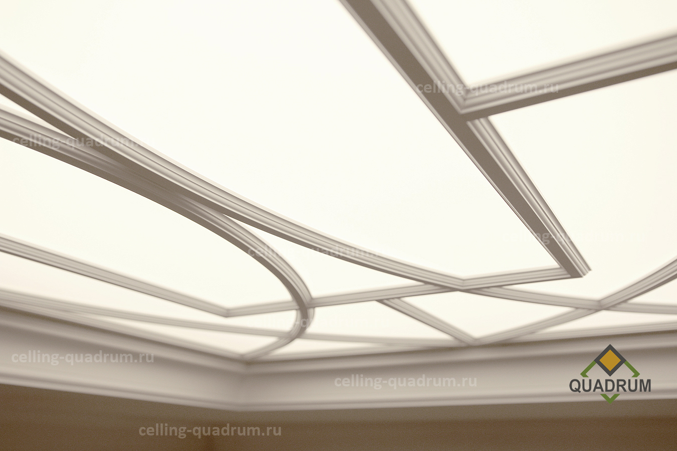 Световой потолок из оргстекла, дополнительный вид. Световые потолки - quadrum classic.