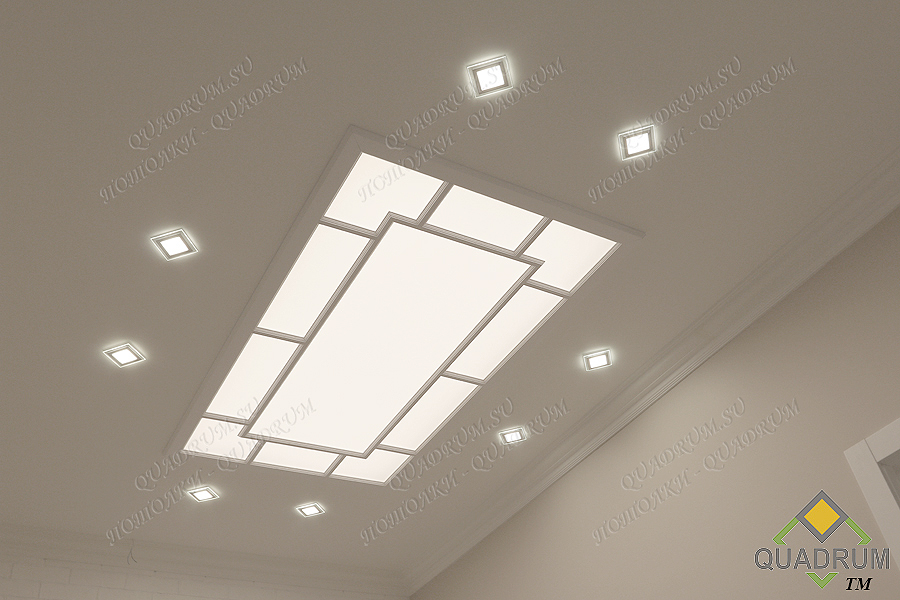 Световой потолок в прихожей как полноценный источник освещения и украшение интерьера. Потолки - quadrum.