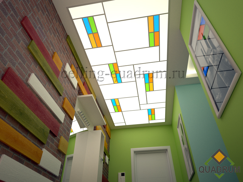 Дизайн цветного светового потолка. Световые потолки - quadrum.