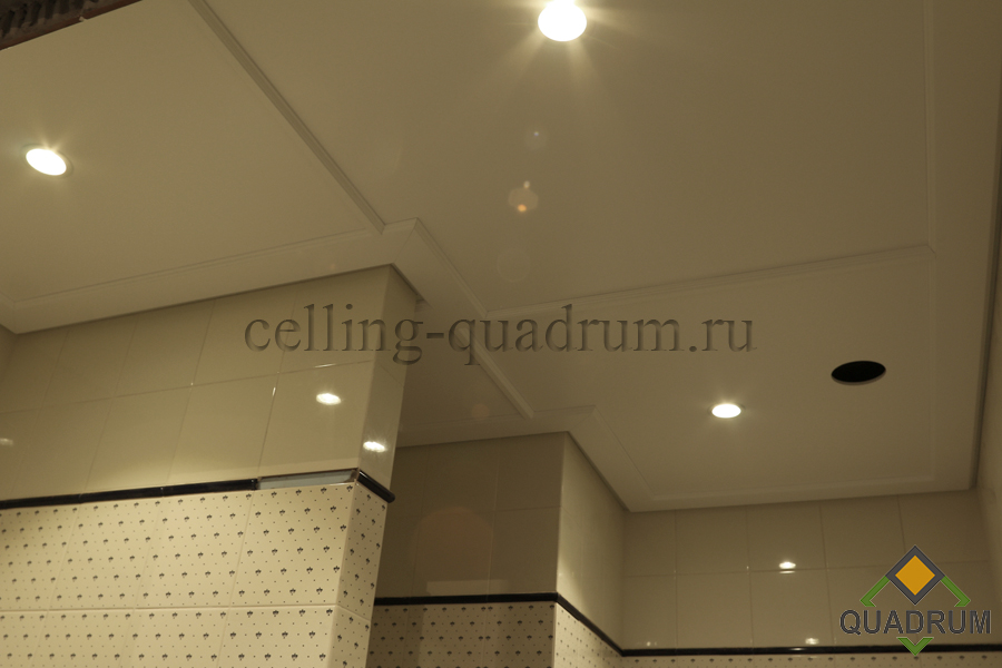 Пример. Потолок - QUADRUM CLASSIC вкладной, со скрытым несущим элементом.
